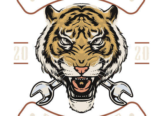 老虎头像裁片印花设计,时尚百搭服装印花素材