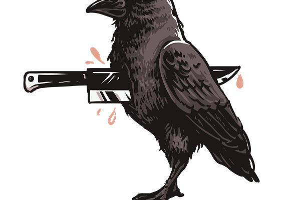 暗黑系乌鸦纹样裁片印花，打造独特服装设计