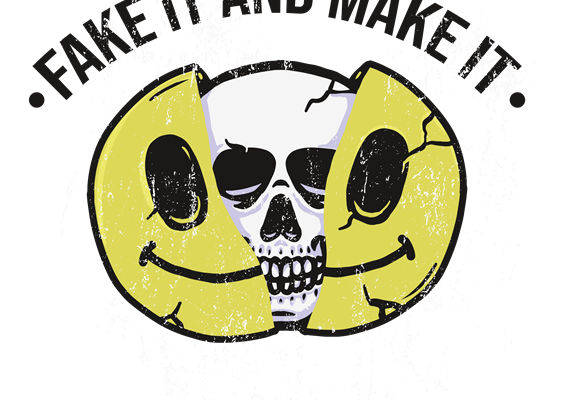 假装开心的骷髅头裁片印花，为你的服装增添独特个性