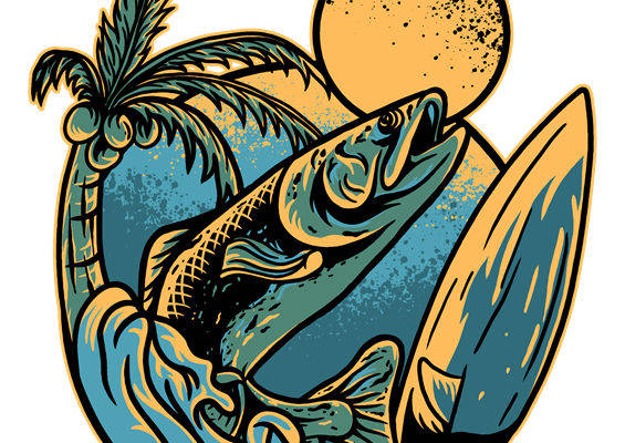 热带风情棕榈树与海浪印花裁片，打造夏日服装印花新风尚