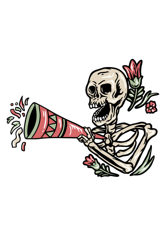 骷髅花型服装印花素材，独特设计尽显个性