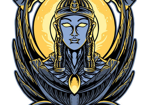 神秘埃及女神图案裁片印花,打造独特服装设计