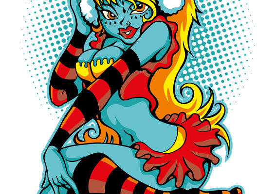 复古风服装印花素材：生来就该被赞美