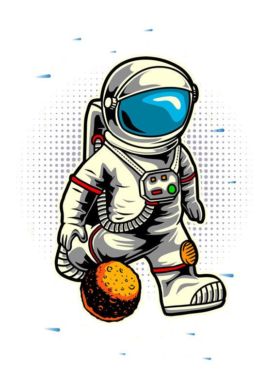 太空宇航员裁片印花：独特风格服装印花设计
