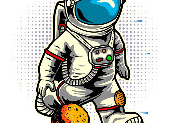 太空宇航员裁片印花：独特风格服装印花设计