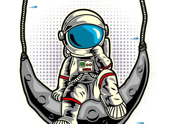 宇航员太空漫步裁片印花，独特设计点亮你的服装