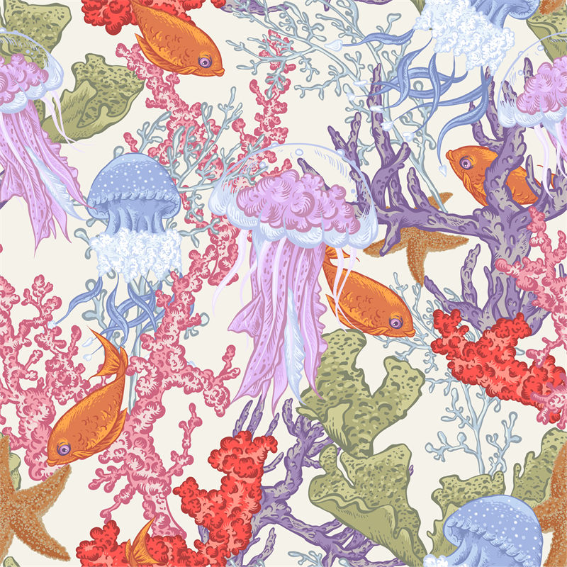 海洋生物图案面料印花：打造独特服装设计
