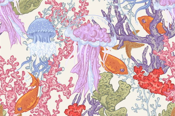 海洋生物图案面料印花:打造独特服装设计