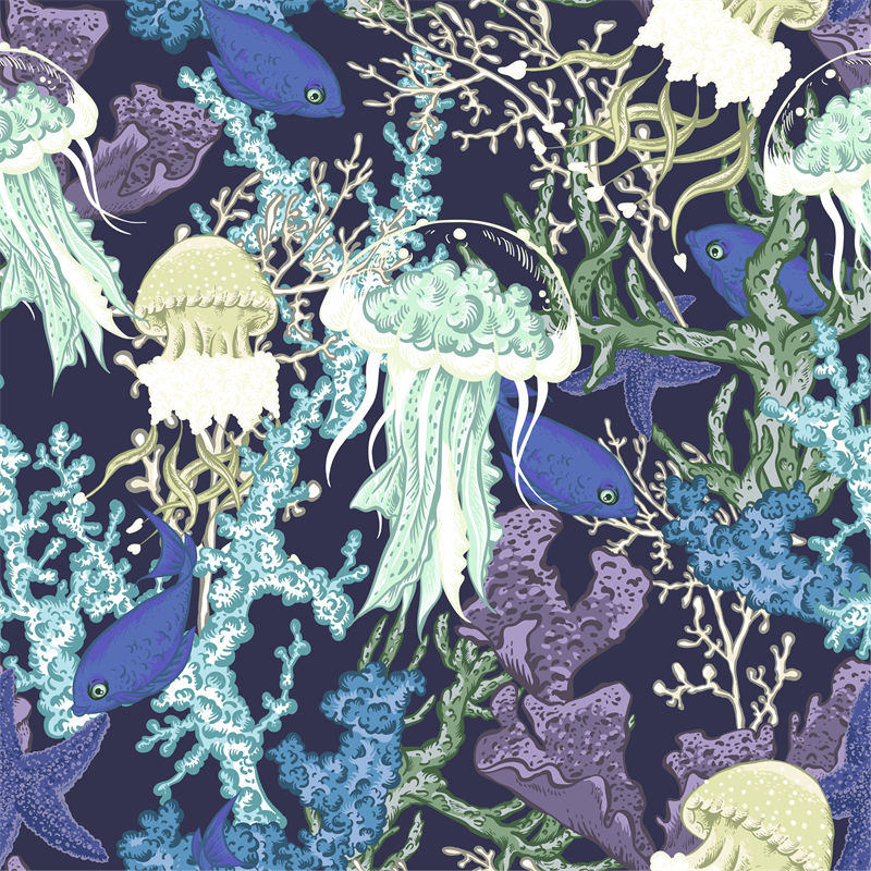 海洋生物主题面料印花：打造独特海洋风格服装