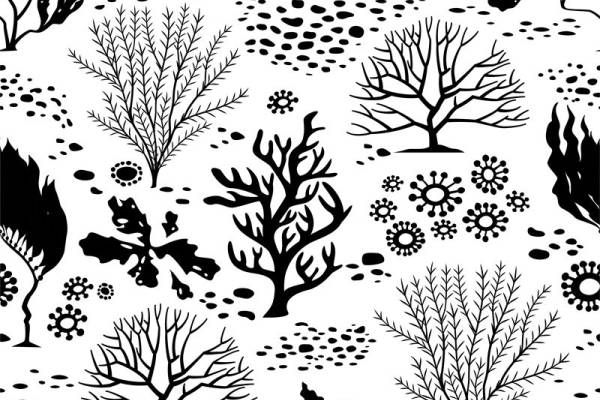 自然森林纹理服装印花图案