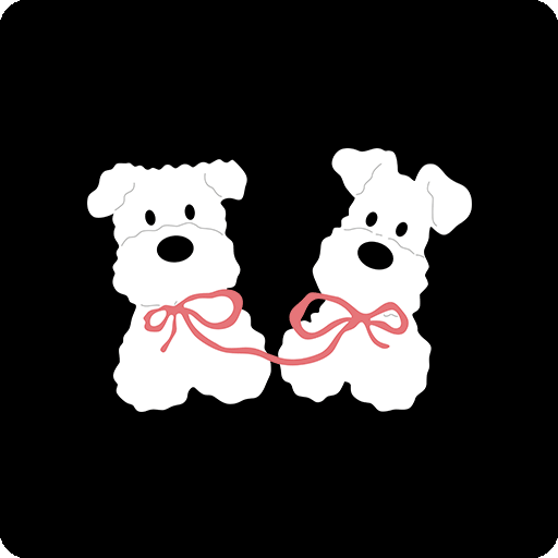 卡通小狗图案两只狗印花素材可爱卡通动物