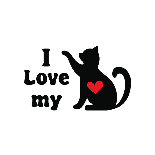 卡通猫咪剪影图案手绘猫印花素材