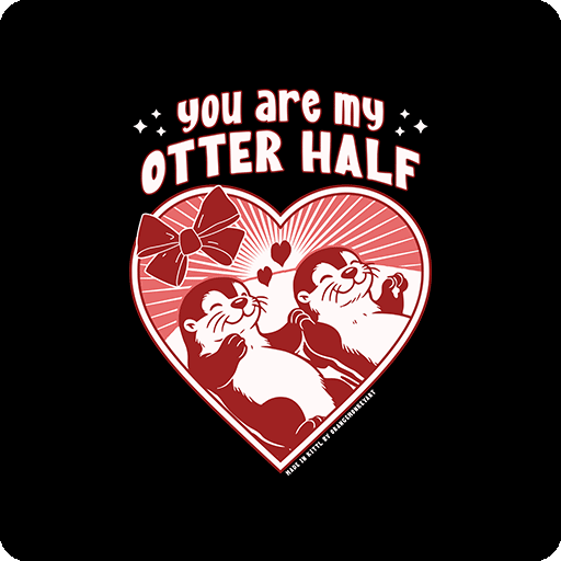 卡通爱心图案水獭图案卡通动物