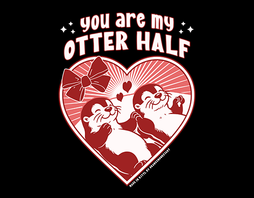 卡通爱心图案水獭图案卡通动物