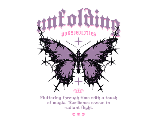 卡通蝴蝶图案变形英文字母涂鸦蝴蝶图案