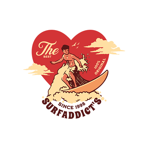 卡通冲浪人物图案爱心图案卡通男孩