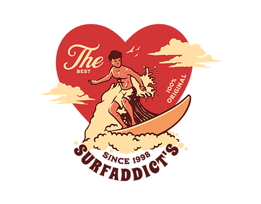 卡通冲浪人物图案爱心图案卡通男孩