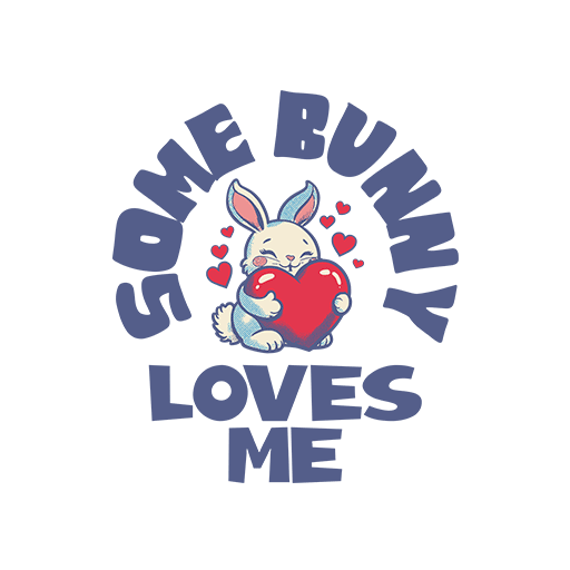 卡通兔子图案手绘兔子抱爱心的兔子印花素材