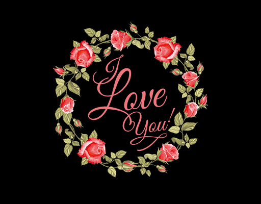 圆形花朵圆玫瑰图案手写英文字母图案卡通玫瑰花