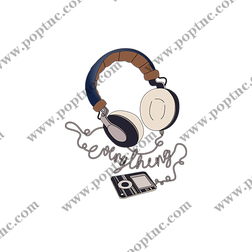 手绘耳机图案卡通耳机印花素材MP3印花图案
