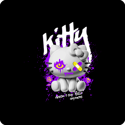 卡通hello kitty图案涂鸦卡通立体公仔图案