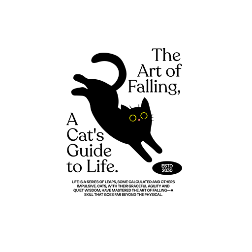 黑色猫图案手绘猫咪印花素材可爱卡通动物