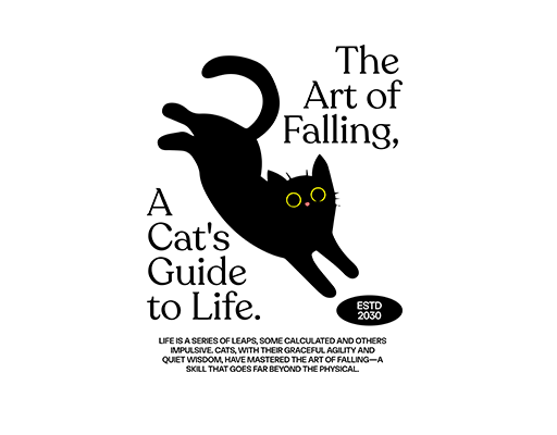 黑色猫图案手绘猫咪印花素材可爱卡通动物