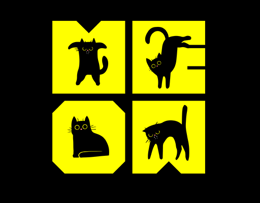 黑色猫咪图案可爱猫剪影图案卡通英文字母图案
