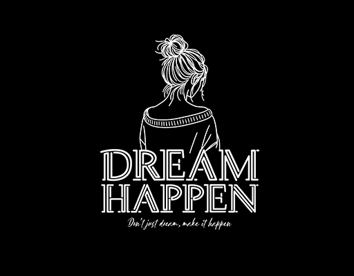 卡通人物图案卡通女孩背影图案手写英文字母图案