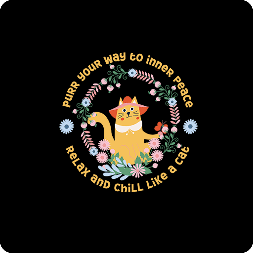 卡通猫图案戴帽子的猫印花素材圆形图案植物图案