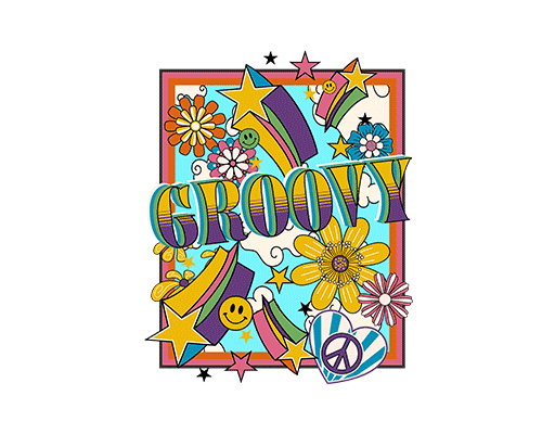 卡通五角星图案彩色五角星立体英文字母图案