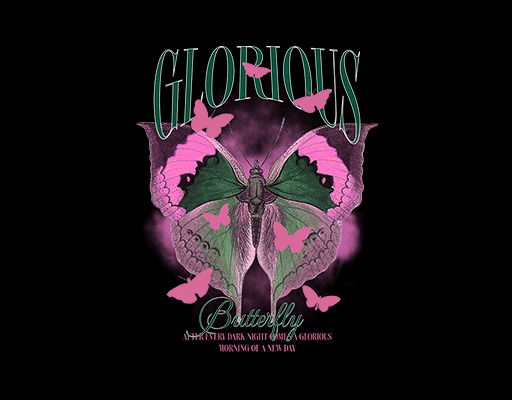 卡通蝴蝶图案手绘蝴蝶彩色蝴蝶印花素材女装印花素材