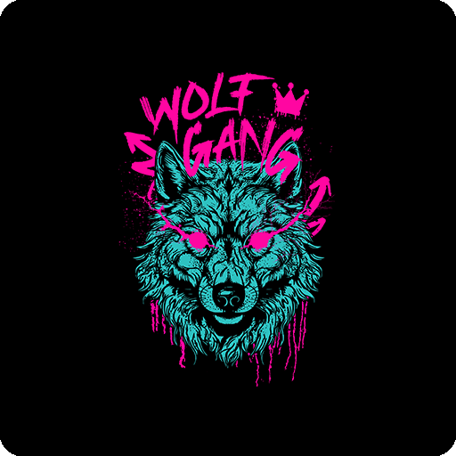 卡通狼头动物头像狗头像涂鸦英文字母图案