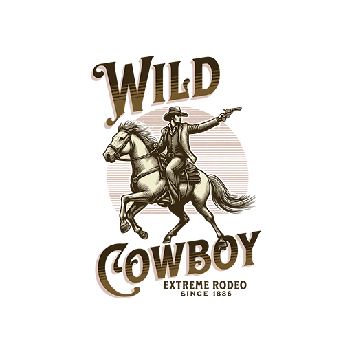 卡通骑马男人骑马牛仔图案戴帽男孩卡通英文字母