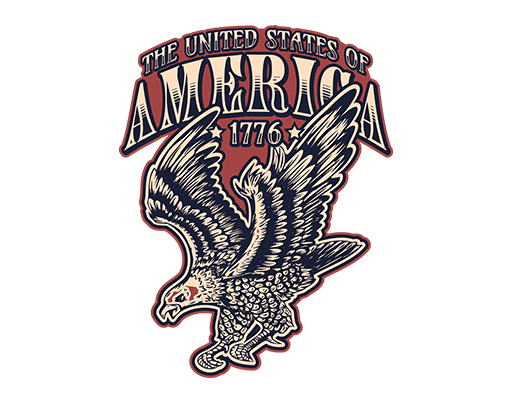 卡通老鹰图案手绘老鹰印花素材变形英文字母图案