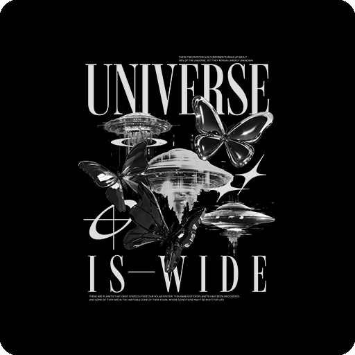 卡通英文字母图案蝴蝶图案飞船金属蝴蝶印花素材