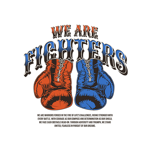 卡通拳击手套图案复古英文字母