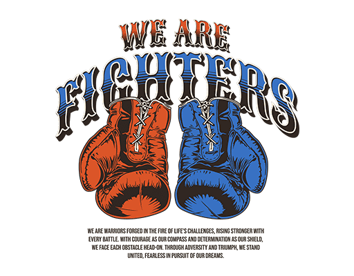 卡通拳击手套图案复古英文字母