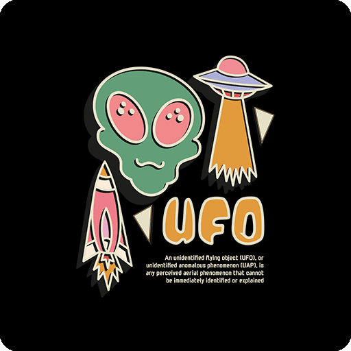 卡通外星人头像卡通飞船图案UFO印花素材