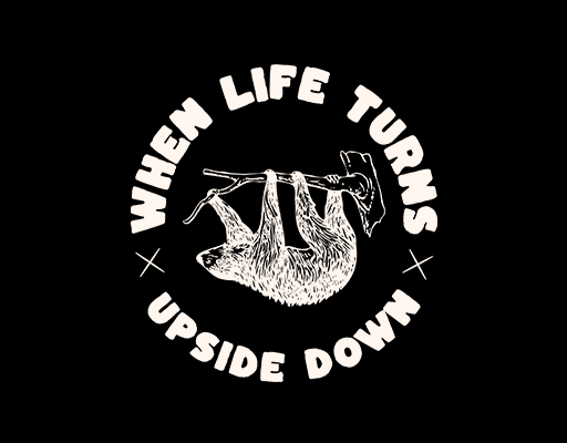 卡通动物图案树懒素材圆形英文字母