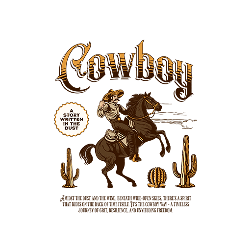 卡通动物图案骑马男人图案卡通牛仔图案