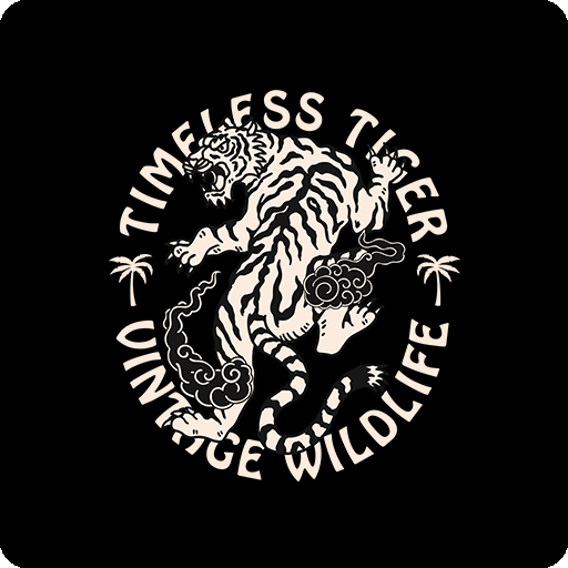 卡通老虎图案手绘老虎印花素材圆形英文字母图案