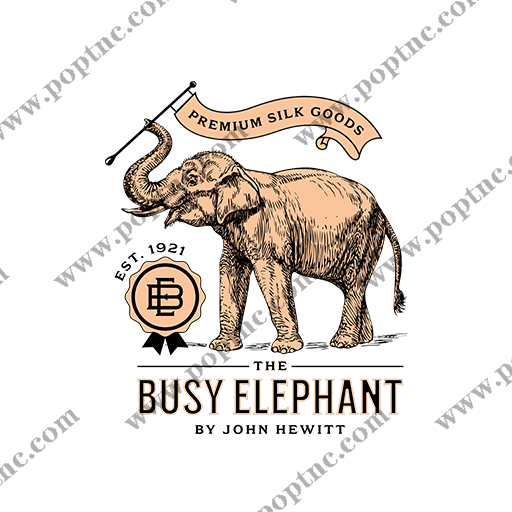 卡通大象图案手绘大象印花素材卡通动物