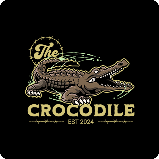 鳄鱼图案手绘卡通动物简笔卡通鳄鱼