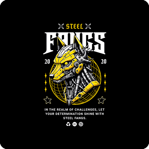 卡通狼头图案手绘机器狗机器人图案