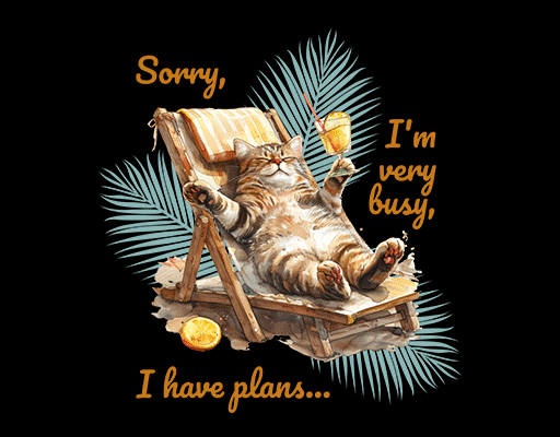 卡通猫咪图案手绘猫树叶图案