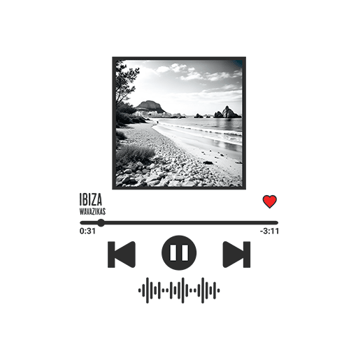 卡通风景图案音乐播放页面图案