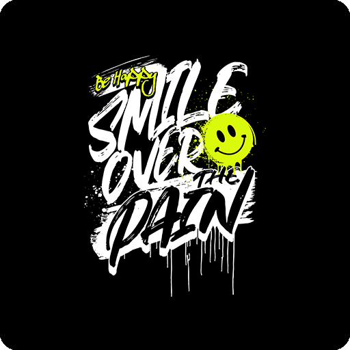 涂鸦英文字母图案手绘表情图案微笑表情印花素材