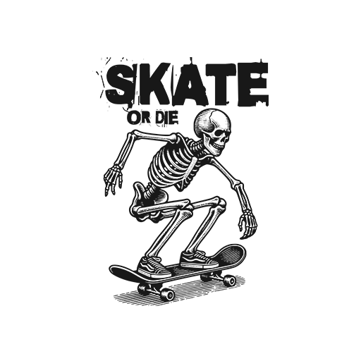滑板骷髅头图案涂鸦英文字母图案