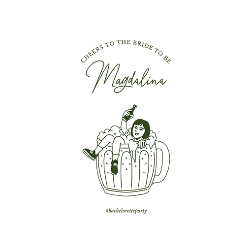 卡通人物图案手绘杯子啤酒女孩图案